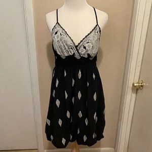 Black dress with white detailing